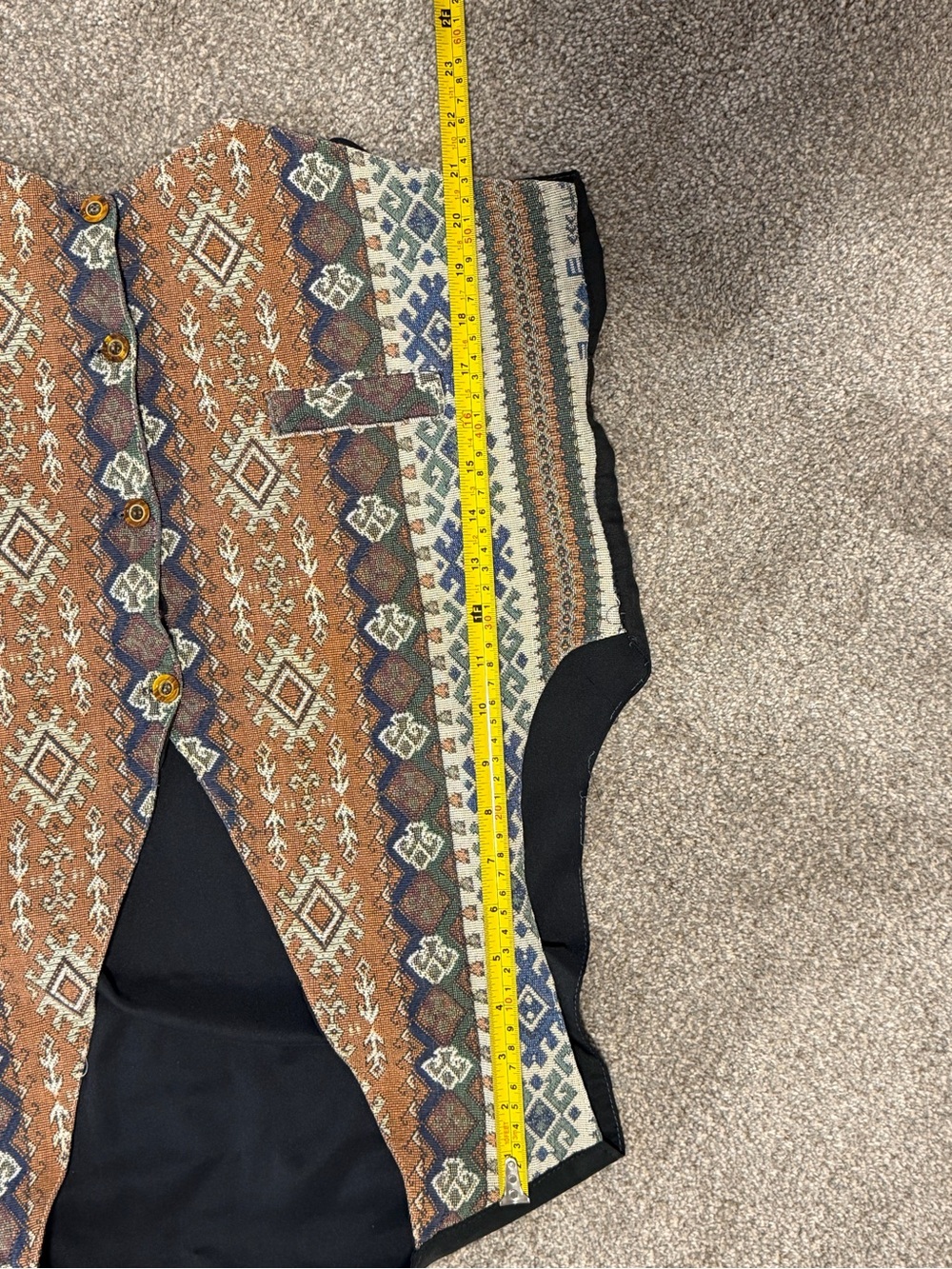 Vintage Southwest Tapestry Vest Boho Western Festival Cottagecore M/L - Picture 4 of 6